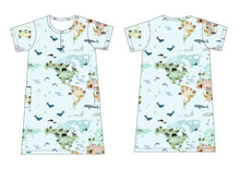 Load image into Gallery viewer, World Map Short Sleeve Women's nightgown