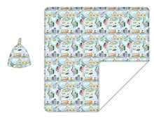 Load image into Gallery viewer, Tiny Town Swaddle with Hat