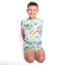 Load image into Gallery viewer, World Map 2-Piece Shorts Pjs