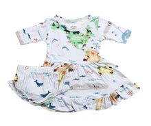 Load image into Gallery viewer, World Map Girls Dress with bottoms