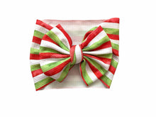 Load image into Gallery viewer, Christmas Stripes Big Bow Headband