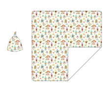 Load image into Gallery viewer, Garden Gnomes Swaddle with Hat