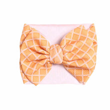 Load image into Gallery viewer, Ice Cream Waffle Cone Big Bow Headband