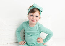 Load image into Gallery viewer, Minty Mint 2-Piece Long Sleeve Pjs
