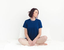 Load image into Gallery viewer, Luna Lights Navy Blue Women's Short Sleeve top