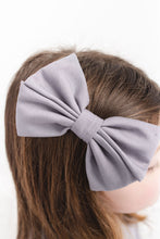 Load image into Gallery viewer, Groovy Grey Bamboo Alligator Clip Bows