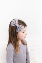 Load image into Gallery viewer, Groovy Grey Bamboo Alligator Clip Bows