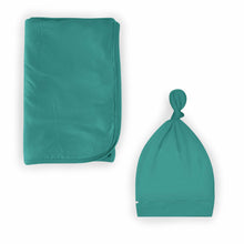 Load image into Gallery viewer, Tidal Teal Swaddle with Hat