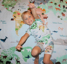 Load image into Gallery viewer, World Map Adult Quilted Blanket
