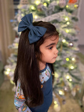 Load image into Gallery viewer, Stormy Sky Bamboo Alligator Clip Bows