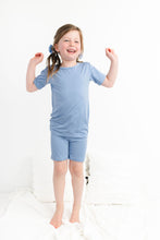 Load image into Gallery viewer, Steel Blue 2-Piece Shorts Pjs