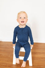 Load image into Gallery viewer, Brielle Blue Long Sleeve Romper