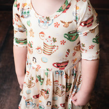 Load image into Gallery viewer, Cream Cocoa Cups Girls Dress with bottoms