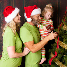 Load image into Gallery viewer, Christmas Green Stripes Women's Short Sleeve top