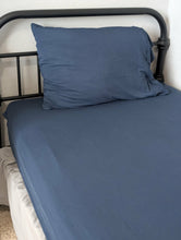 Load image into Gallery viewer, Brielle Blue Twin Fitted Sheet Plus Pillowcase
