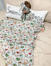 Load image into Gallery viewer, Grey with Stripes Cocoa Cups Quilted Blanket