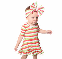 Load image into Gallery viewer, Christmas Stripes Girls Dress with bottoms