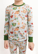 Load image into Gallery viewer, Grey Cocoa Cups 2-Piece Long Sleeve Pjs