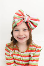 Load image into Gallery viewer, Christmas Stripes Big Bow Headband