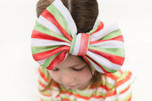 Load image into Gallery viewer, Christmas Stripes Big Bow Headband