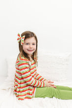 Load image into Gallery viewer, Christmas Stripes Bamboo Alligator Clip Bows
