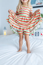 Load image into Gallery viewer, Christmas Stripes Girls Dress with bottoms