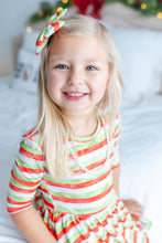 Load image into Gallery viewer, Christmas Stripes Girls Dress with bottoms