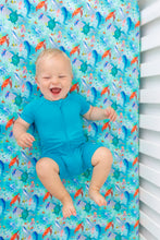 Load image into Gallery viewer, Tidal Teal Shorts Romper