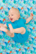 Load image into Gallery viewer, Tidal Teal Shorts Romper