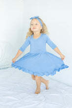 Load image into Gallery viewer, Steele Blue Girls Dress with bottoms