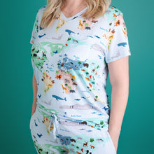 Load image into Gallery viewer, World Map Women's bottom pjs