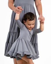 Load image into Gallery viewer, Groovy Grey Girls Dress with bottoms