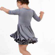 Load image into Gallery viewer, Groovy Grey Girls Dress with bottoms