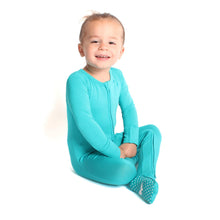 Load image into Gallery viewer, Tidal Teal Long Sleeve Romper