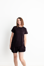 Load image into Gallery viewer, Women's Short sleeve Black pocket Shirt