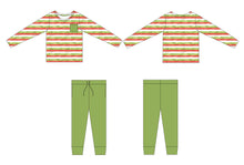 Load image into Gallery viewer, Christmas Stripes 2-Piece Jogger Daywear