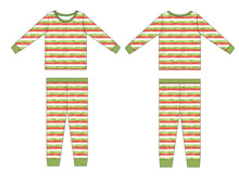 Load image into Gallery viewer, Christmas Stripes 2-Piece Long Sleeve Pjs