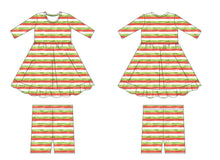 Load image into Gallery viewer, Christmas Stripes Girls Dress with bottoms