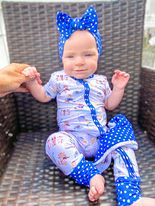 Load image into Gallery viewer, Nursery Rhymes Blue Dots Headband