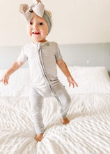 Load image into Gallery viewer, Goodnight Graphite Short Sleeve Romper