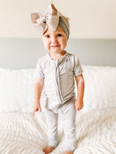 Load image into Gallery viewer, Goodnight Graphite Short Sleeve Romper