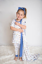 Load image into Gallery viewer, Nursery Rhymes Blue Dots Headband