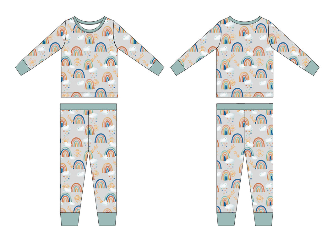 Rainbow Road 2-Piece Long Sleeve Pjs