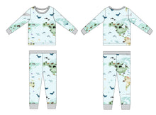 Load image into Gallery viewer, World Map Long Sleeve Pjs
