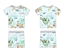 Load image into Gallery viewer, World Map 2-Piece Shorts Pjs
