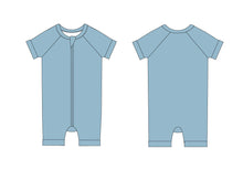 Load image into Gallery viewer, Steel Blue Shorts Romper
