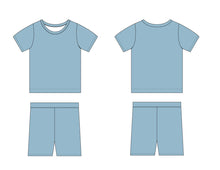 Load image into Gallery viewer, Steel Blue 2-Piece Shorts Pjs
