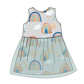 Rainbow Road Dress for dolls