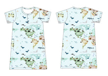 Load image into Gallery viewer, World Map Short Sleeve Women&#39;s nightgown
