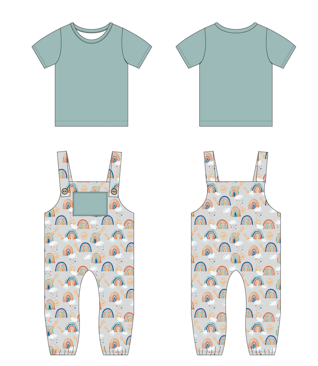 Rainbow Road 2-Piece Overalls